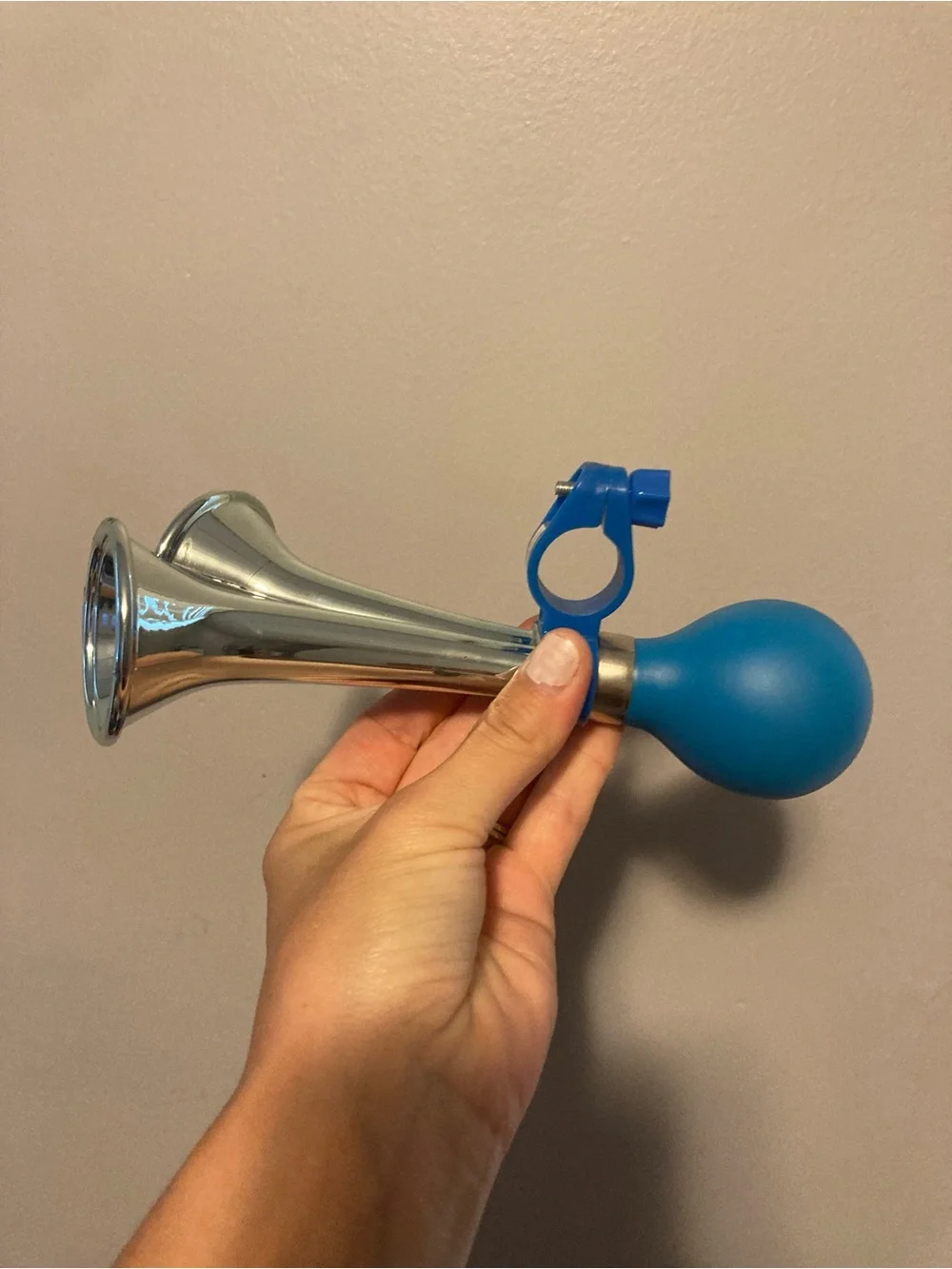 Blue Bike Horn with Bulb Squeeze - Kids Toy
